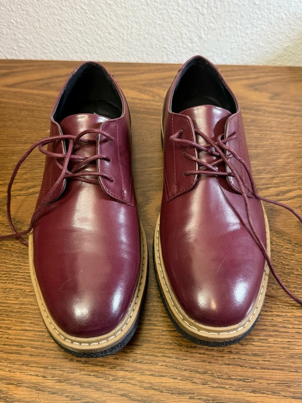 Alfani Men's Wine Leather Derby Shoes